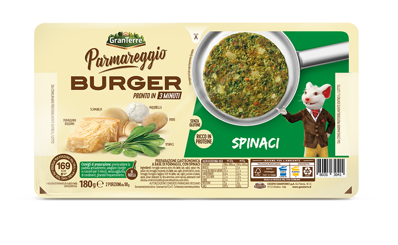 BURGER CON PARMIGIANO REGGIANO E SPINACI